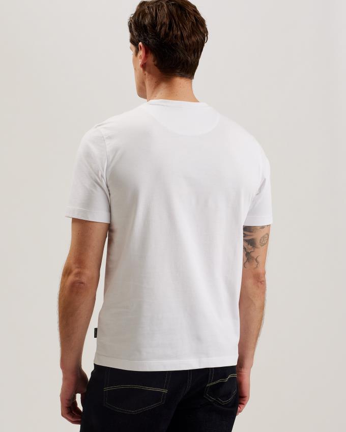 T-Shirt Ted Baker Short Sleeve Regular Fit Plain Blanche Homme | GHL-09886439